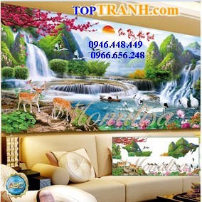 Tranh gắn đá sơn thủy hữu tình